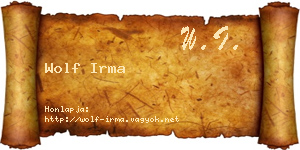 Wolf Irma névjegykártya